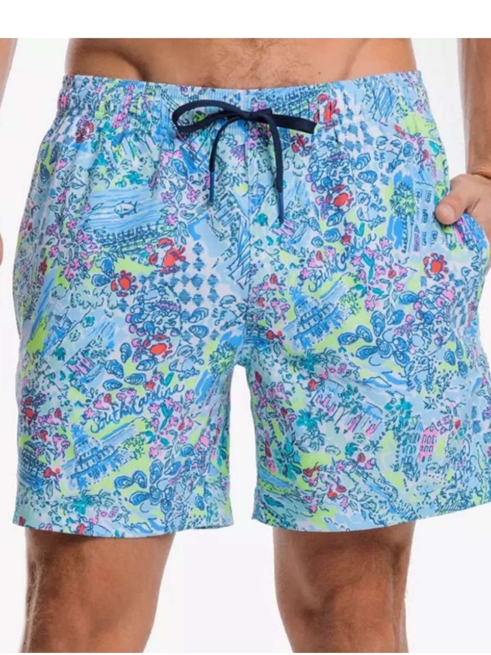 LILY PULITZER X SOUTHERN TIDE LILLY LOVES SOUTH CAROLINA SWIM TRUNK Large